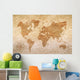 Vintage Paper with World Wall Decal