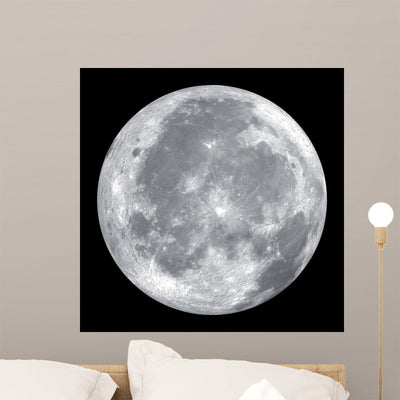 Up Full Moon Black Wall Decal shown on a wall