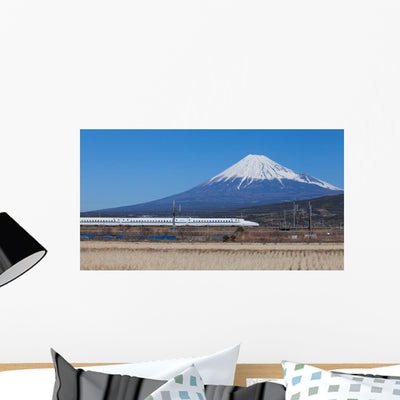 Bullet Train Tokaido Shinkansen Wall Decal shown on a wall