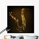 Shiny Golden Saxophone with Wall Decal