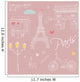 Paris Symbols Postcard Hand Wall Decal