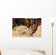 Herd Brown Horses Eating Wall Decal