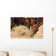 Herd Brown Horses Eating Wall Decal
