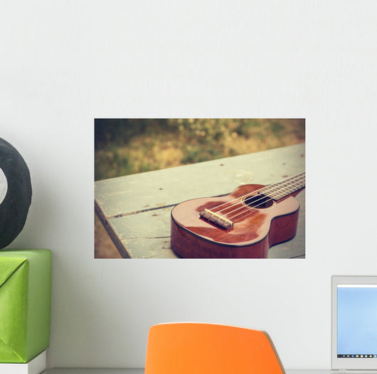Ukulele Processed Vintage Style Wall Decal