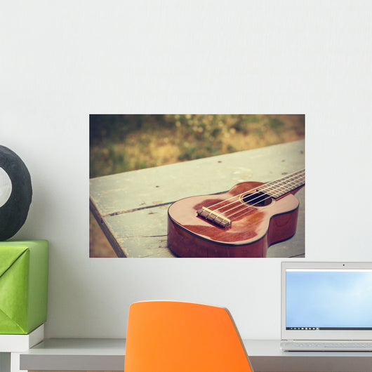 Ukulele Processed Vintage Style Wall Decal