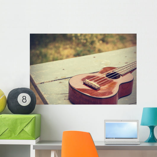 Ukulele Processed Vintage Style Wall Decal