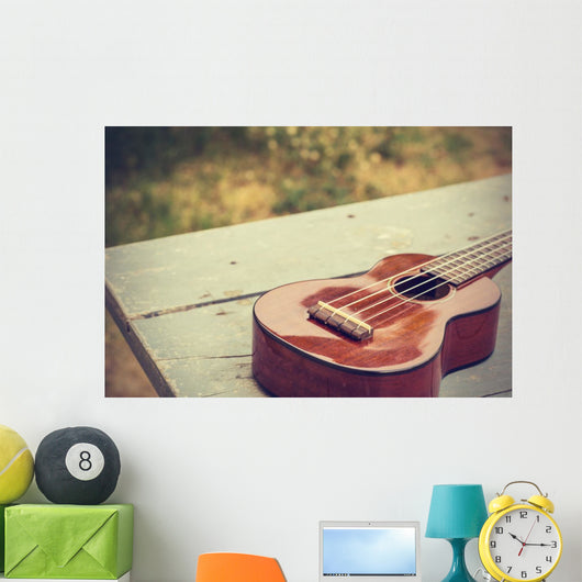 Ukulele Processed Vintage Style Wall Decal