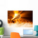Golden Microphone Stage with Wall Decal