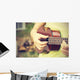 Woman Playing Ukulele Vintage Wall Decal