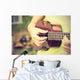 Woman Playing Ukulele Vintage Wall Decal