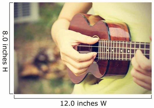 Woman Playing Ukulele Vintage Wall Decal