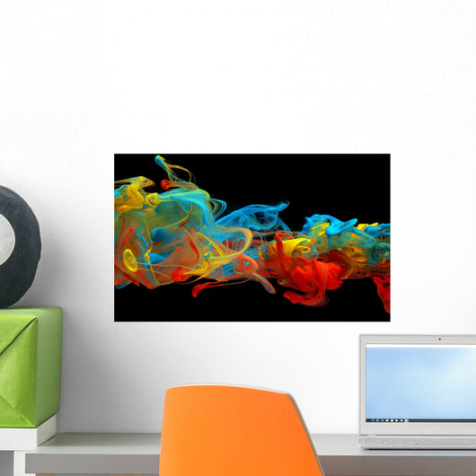 Colorful Ink Swirling through Wall Decal