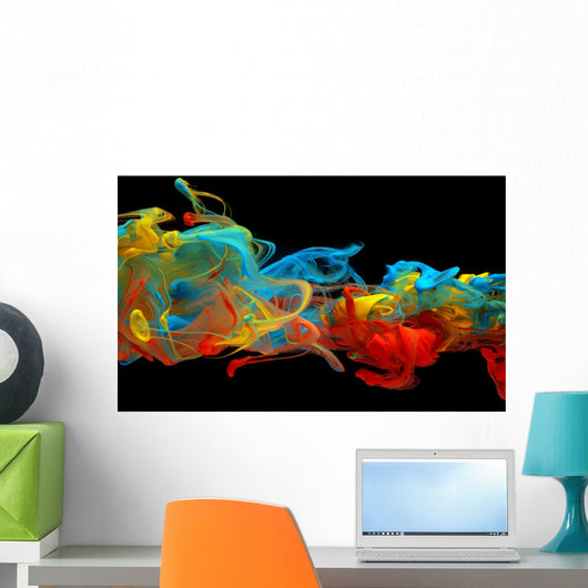 Colorful Ink Swirling through Wall Decal