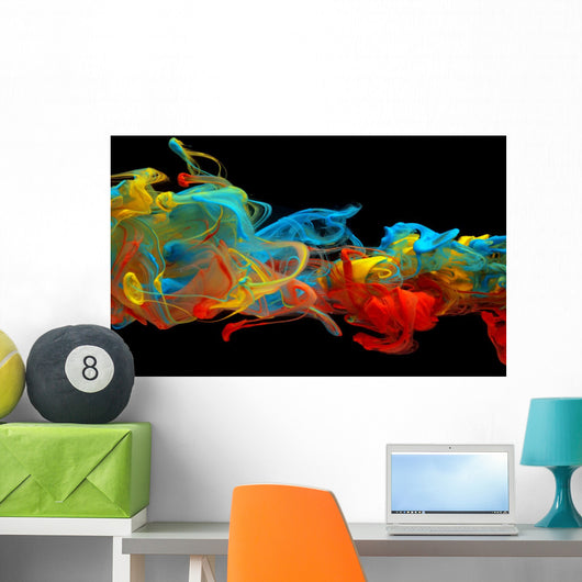 Colorful Ink Swirling through Wall Decal