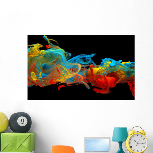 Colorful Ink Swirling through Wall Decal