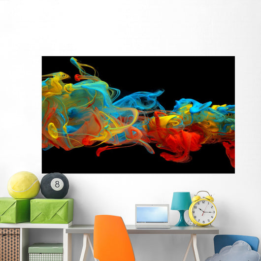 Colorful Ink Swirling through Wall Decal