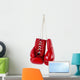 Red Boxing Gloves White Wall Decal