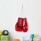 Red Boxing Gloves White Wall Decal