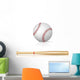 Baseball Bat and Baseball Wall Decal