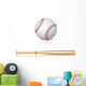 Baseball Bat and Baseball Wall Decal