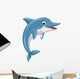 Cute Dolphin Cartoon Jumping Wall Decal