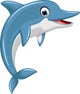 Cute Dolphin Cartoon Jumping Wall Decal
