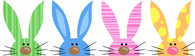 Happy Easter Pastel Bunny Wall Decal Sticker Set Wall Decal