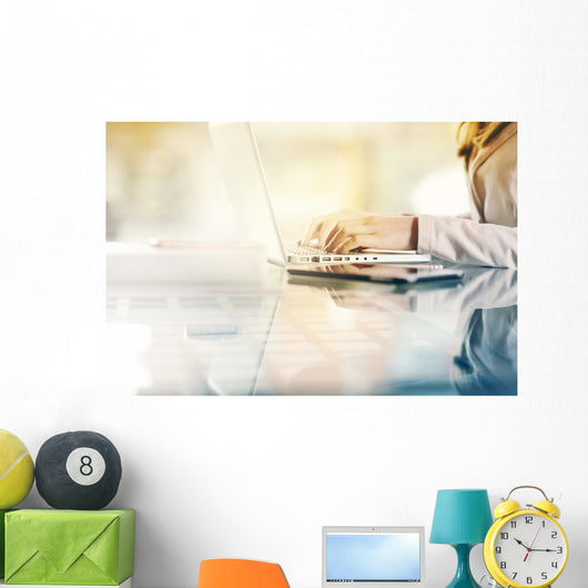 Business Woman Hands up Wall Decal