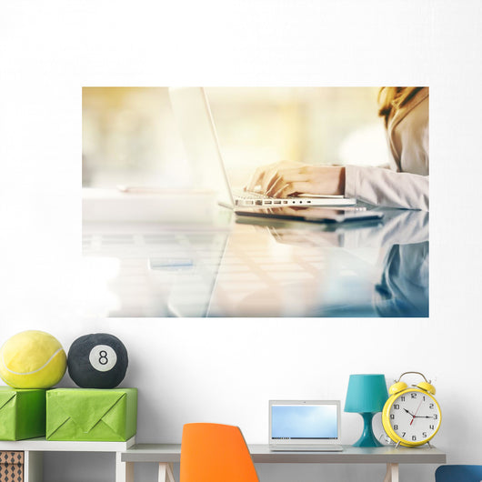 Business Woman Hands up Wall Decal