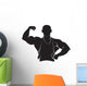 Bodybuilder Vector Silhouette White Wall Decal