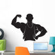 Bodybuilder Vector Silhouette White Wall Decal