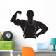 Bodybuilder Vector Silhouette White Wall Decal