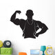 Bodybuilder Vector Silhouette White Wall Decal