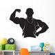 Bodybuilder Vector Silhouette White Wall Decal