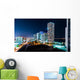 Illuminated City Night Miami Wall Decal