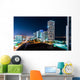 Illuminated City Night Miami Wall Decal