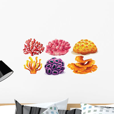 Coral Reef Wall Decal Sticker Set shown on a wall