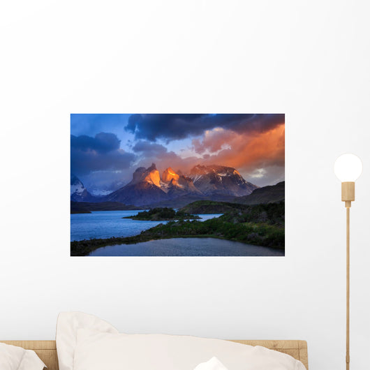 Lago Pehoe Sunset Chile Wall Decal