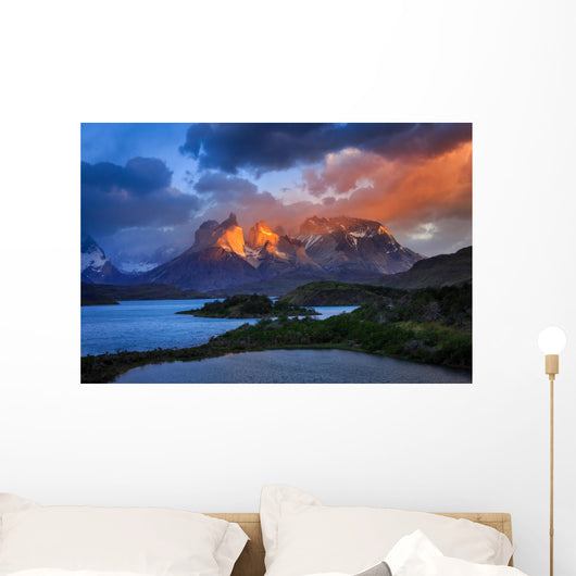 Lago Pehoe Sunset Chile Wall Decal
