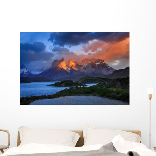 Lago Pehoe Sunset Chile Wall Decal