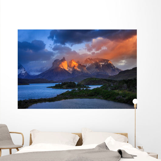 Lago Pehoe Sunset Chile Wall Decal