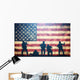 Defending Soldiers American Flag Wall Decal