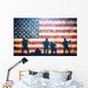 Defending Soldiers American Flag Wall Decal