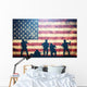 Defending Soldiers American Flag Wall Decal