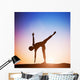 Woman Half Moon Yoga Wall Decal