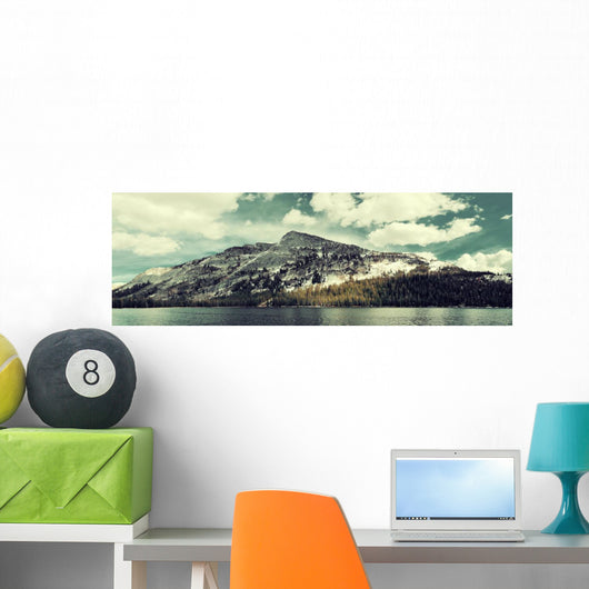Snow Mountain Lake Wall Decal Panoramic Wall Decal