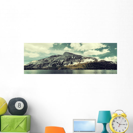 Snow Mountain Lake Wall Decal Panoramic Wall Decal