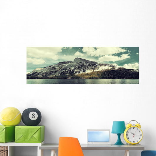 Snow Mountain Lake Wall Decal Panoramic Wall Decal