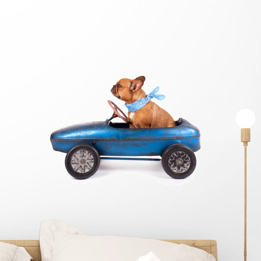 Fly French Bulldog Driving Wall Decal