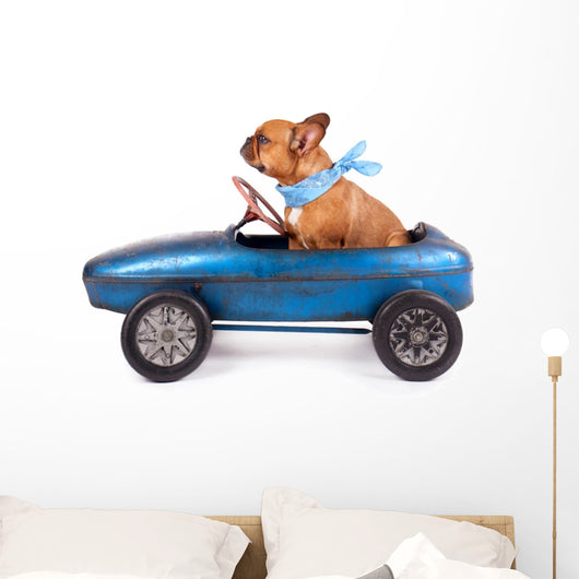Fly French Bulldog Driving Wall Decal